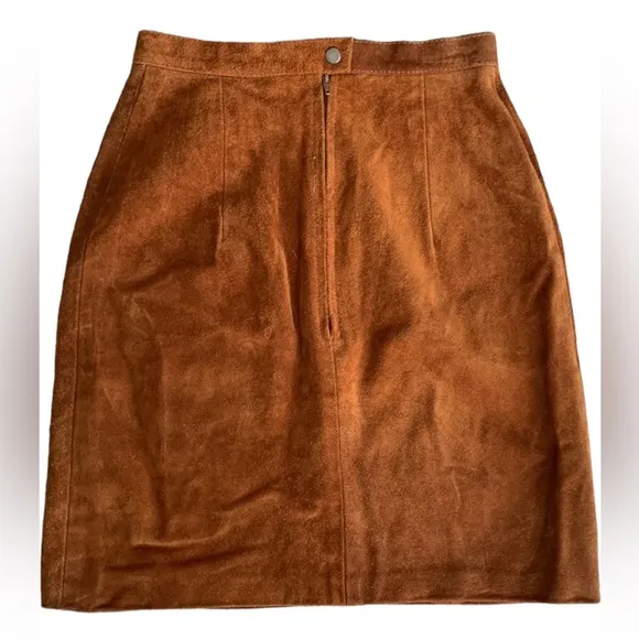 - Genuine Leather Suede Phoenix Outerwear Vintage Skirt Size Xsmall