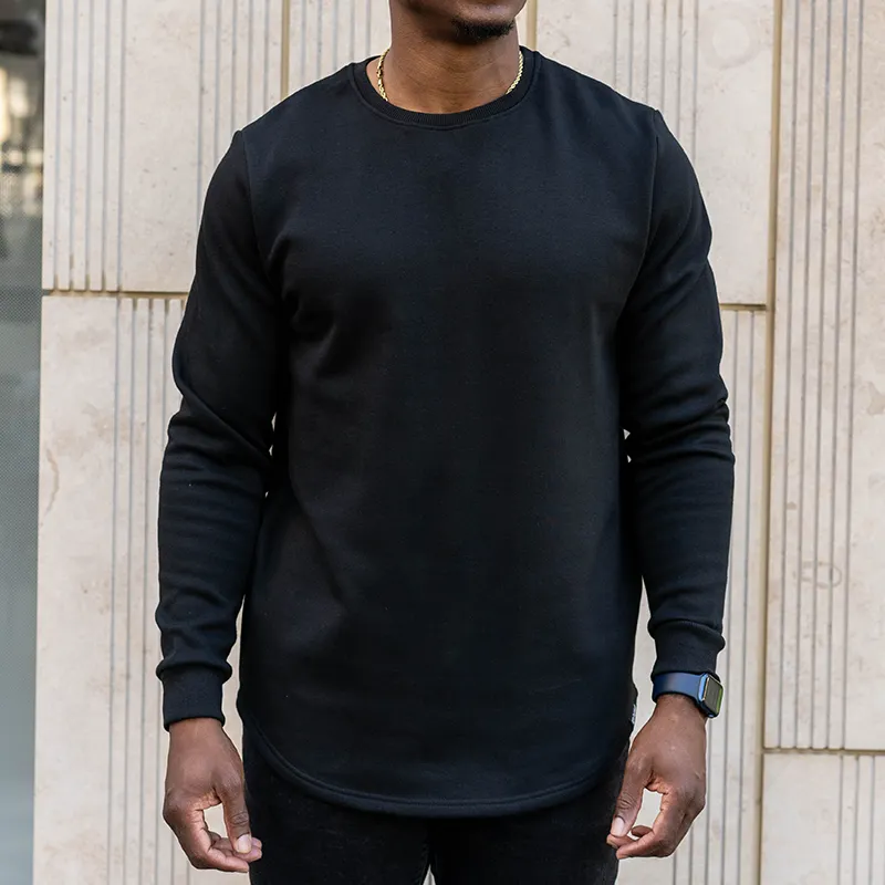 021 ESSENTIAL DROP CUT CREWNECK - BLACK