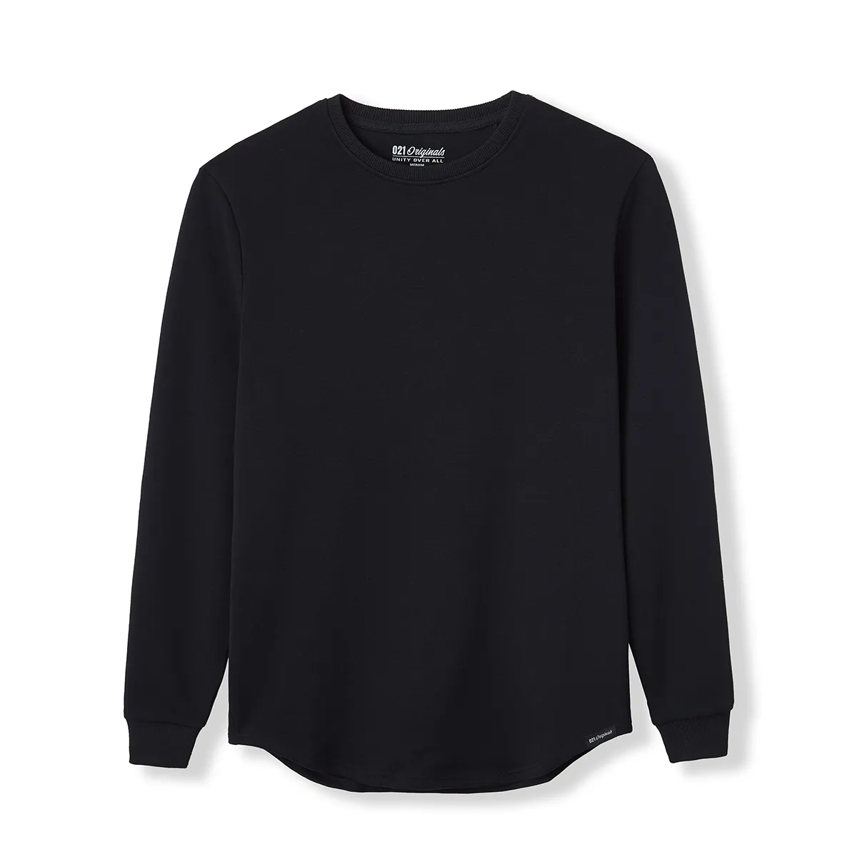 021 ESSENTIAL DROP CUT CREWNECK - BLACK