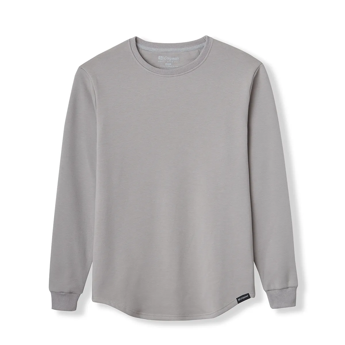 021 ESSENTIAL DROP CUT CREWNECK - CEMENT