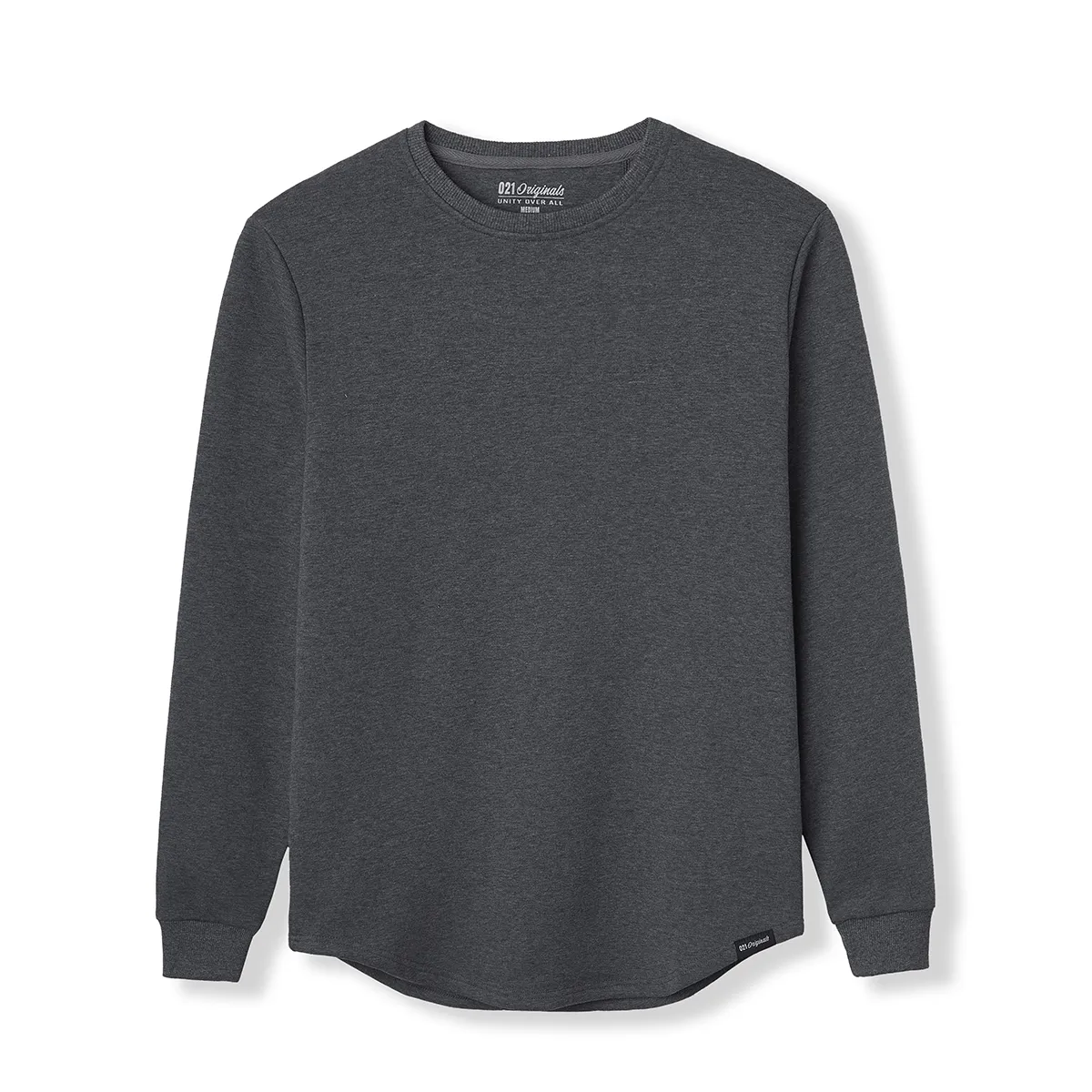 021 ESSENTIAL DROP CUT CREWNECK - DARK HEATHER