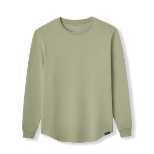 021 ESSENTIAL DROP CUT CREWNECK - OLIVE GREEN