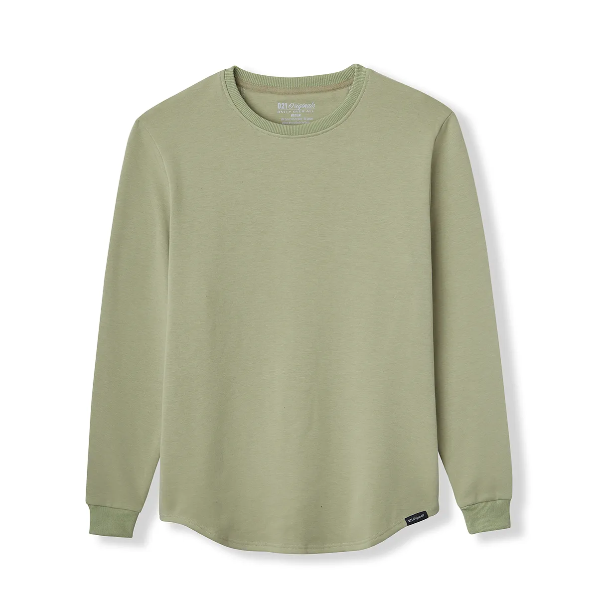 021 ESSENTIAL DROP CUT CREWNECK - OLIVE GREEN