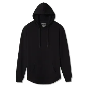 021 ESSENTIAL DROP CUT HOODIE - BLACK