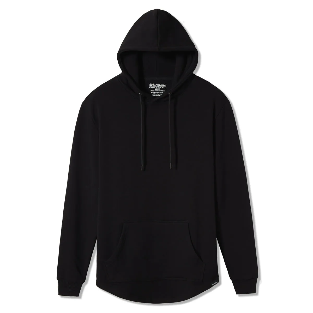 021 ESSENTIAL DROP CUT HOODIE - BLACK