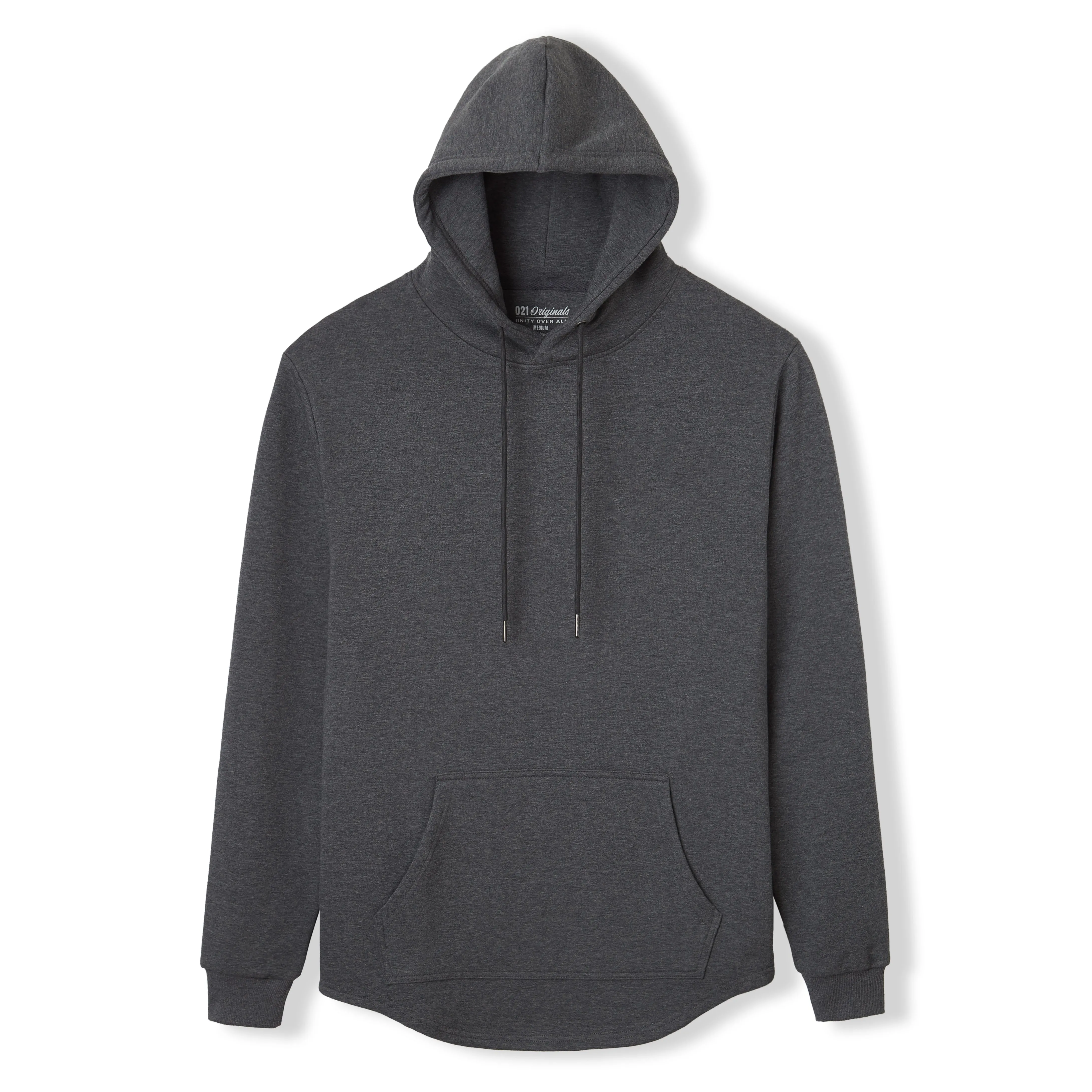 021 ESSENTIAL DROP CUT HOODIE - DARK HEATHER