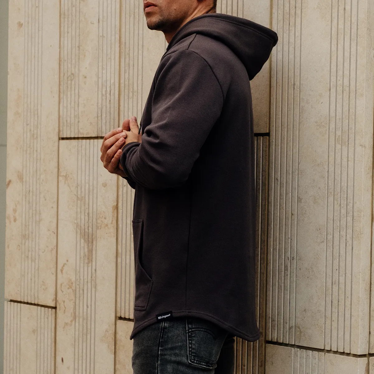 021 ESSENTIAL DROP CUT HOODIE - GRAPHITE