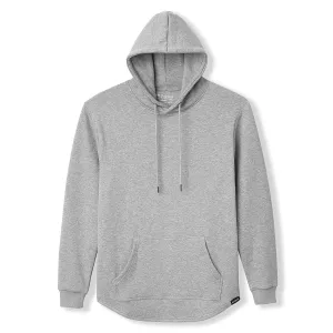 021 ESSENTIAL DROP CUT HOODIE - HEATHER GREY