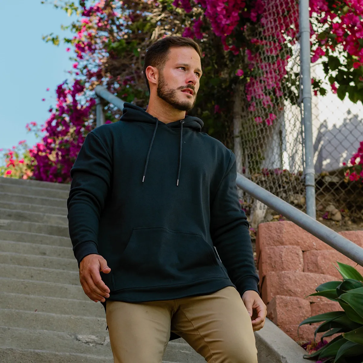 021 ESSENTIAL DROP CUT HOODIE - NAVY