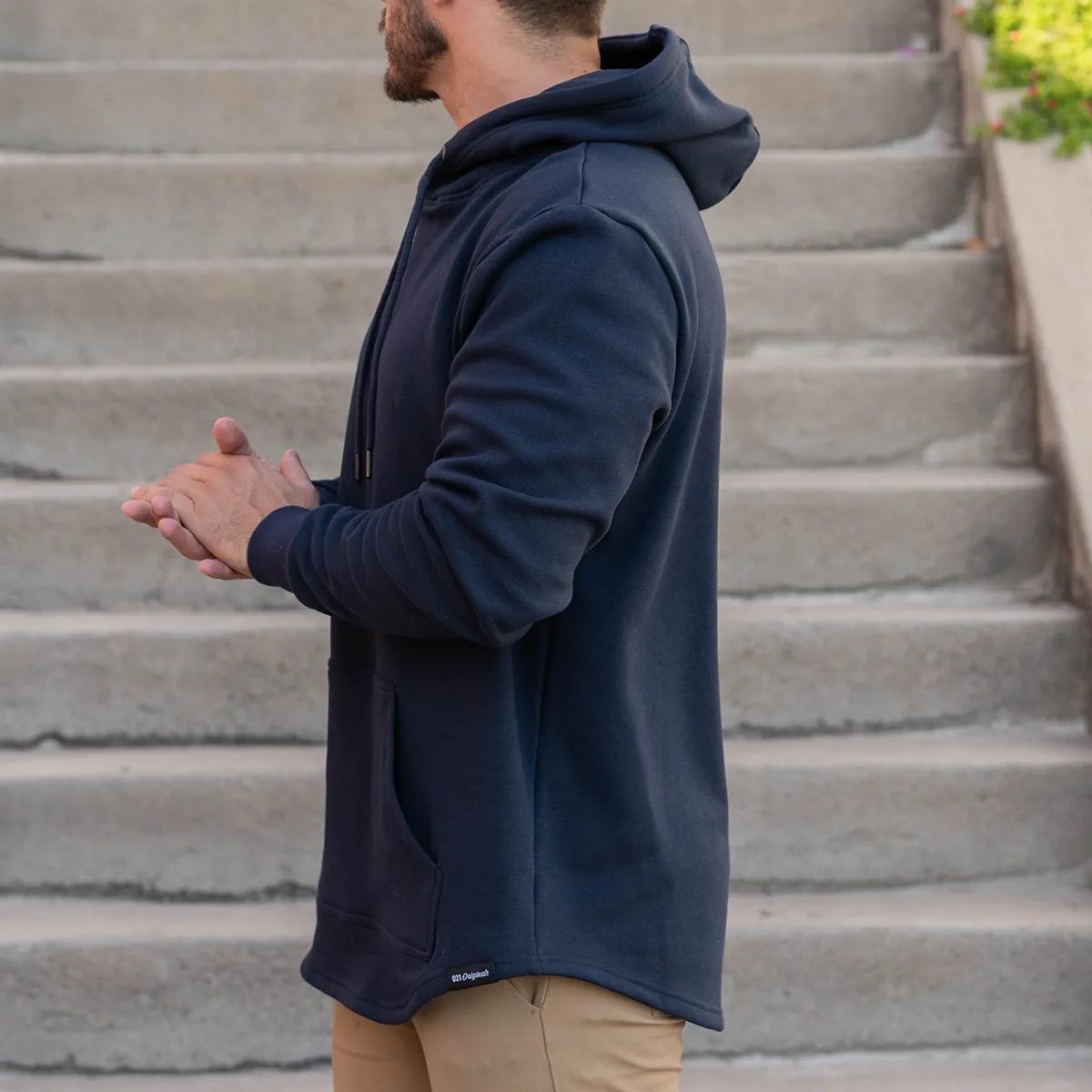 021 ESSENTIAL DROP CUT HOODIE - NAVY