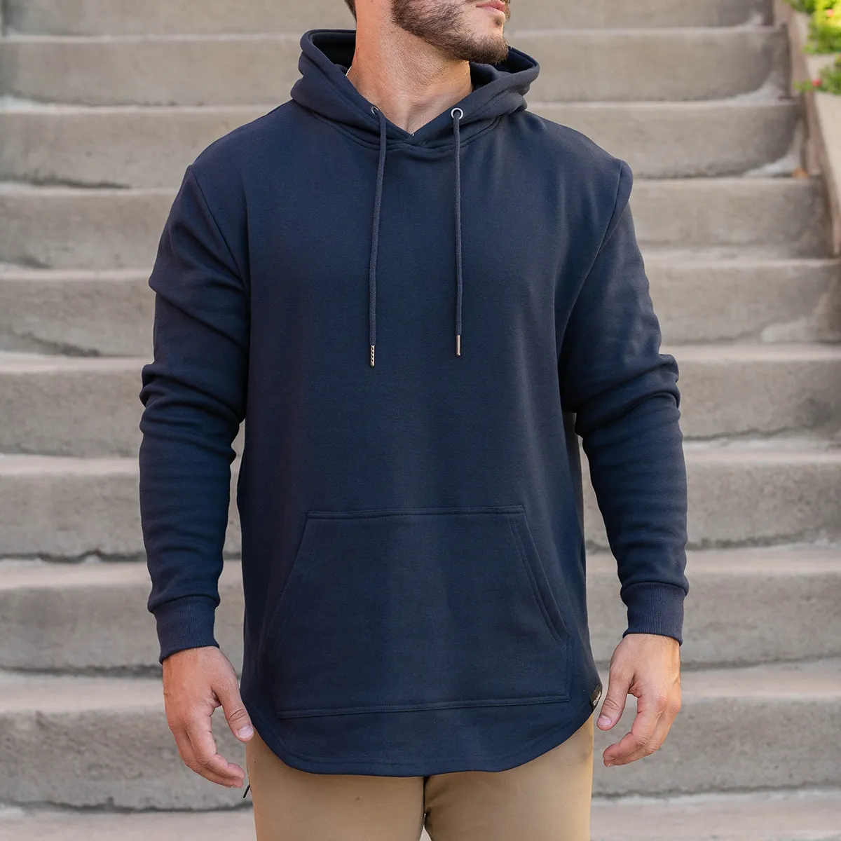 021 ESSENTIAL DROP CUT HOODIE - NAVY