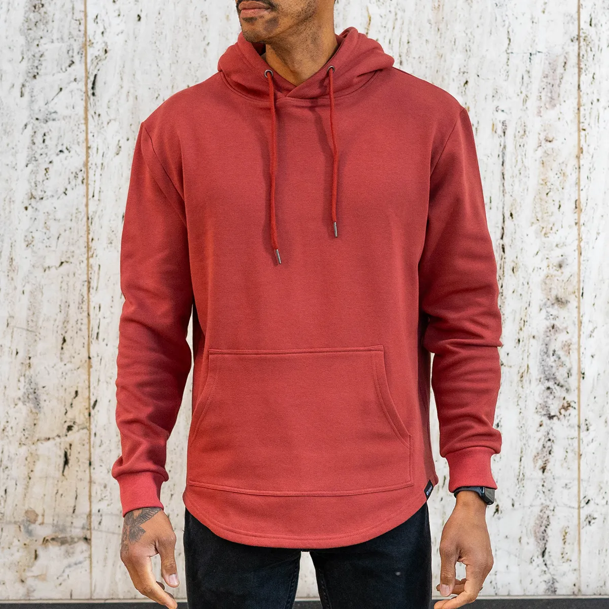021 ESSENTIAL DROP CUT HOODIE - RUST