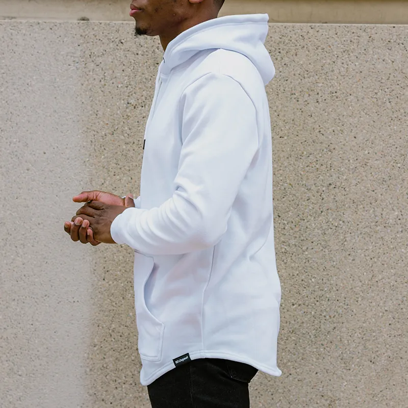 021 ESSENTIAL DROP CUT HOODIE - WHITE