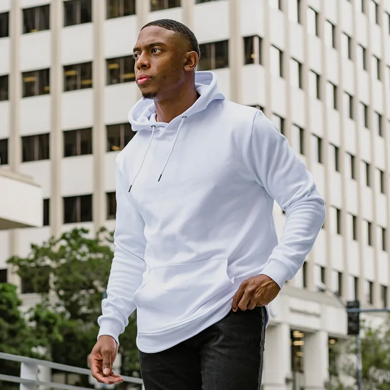 021 ESSENTIAL DROP CUT HOODIE - WHITE
