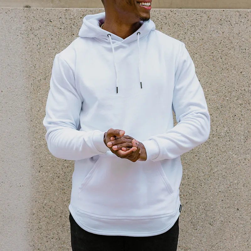 021 ESSENTIAL DROP CUT HOODIE - WHITE