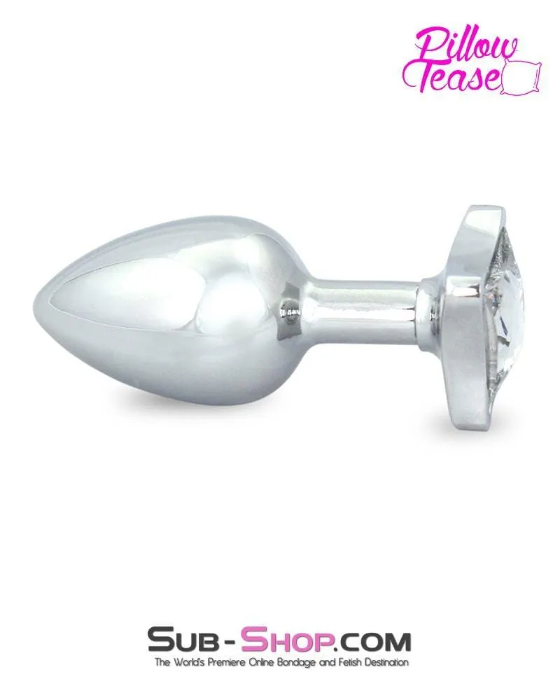 0304E      Small Starburst Crystal Chrome Anal Plug - LAST CHANCE - Final Closeout!