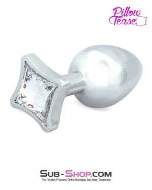 0304E      Small Starburst Crystal Chrome Anal Plug - LAST CHANCE - Final Closeout!