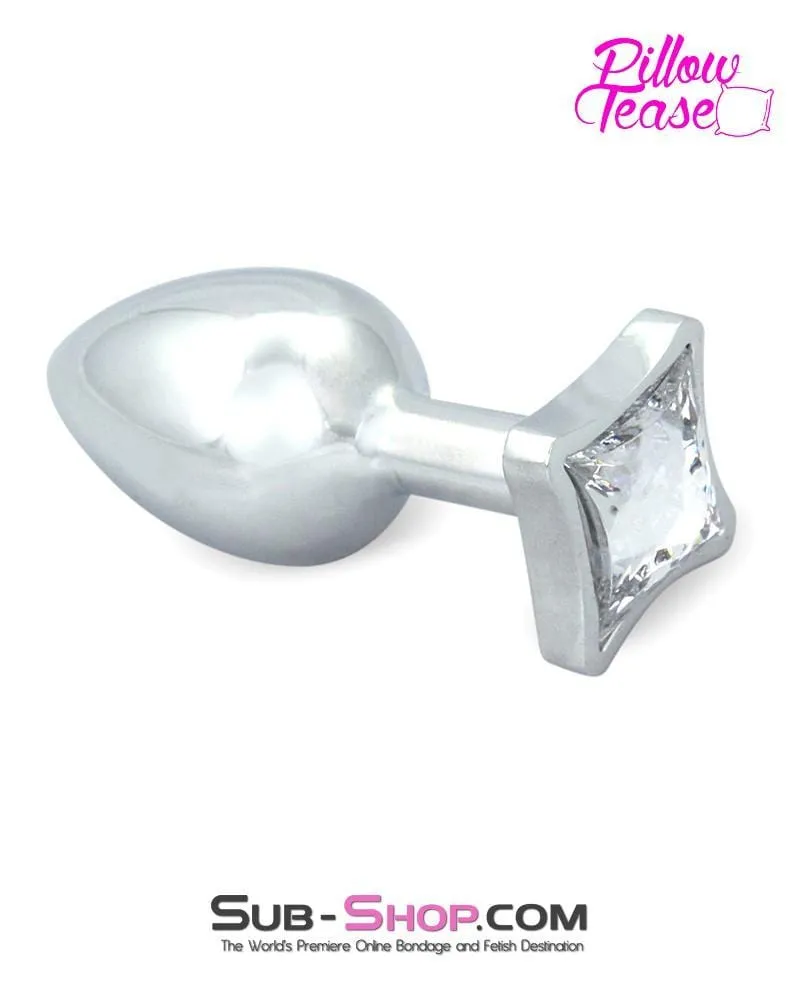 0304E      Small Starburst Crystal Chrome Anal Plug - LAST CHANCE - Final Closeout!