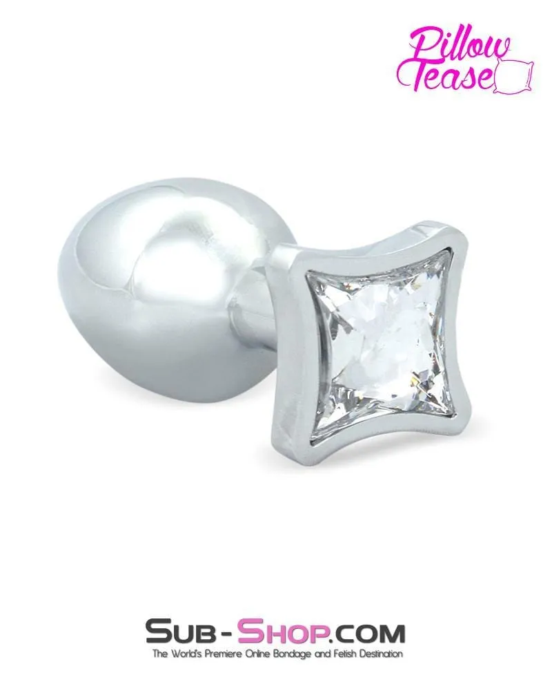 0304E      Small Starburst Crystal Chrome Anal Plug - LAST CHANCE - Final Closeout!