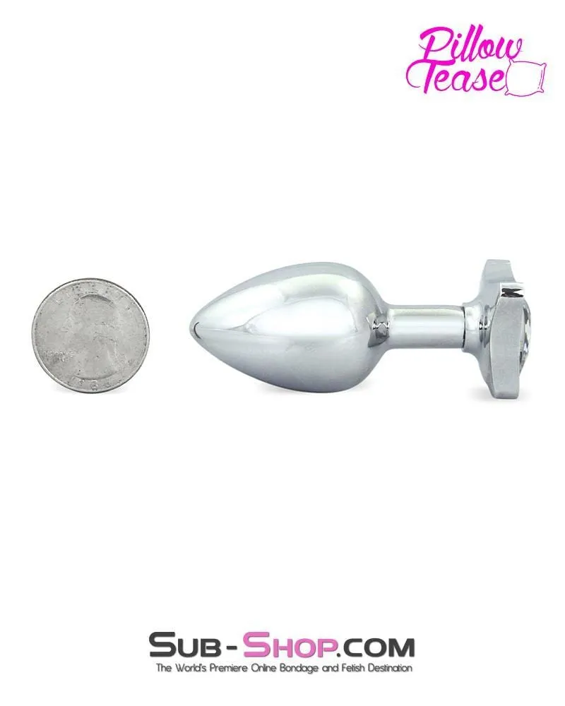 0304E      Small Starburst Crystal Chrome Anal Plug - LAST CHANCE - Final Closeout!