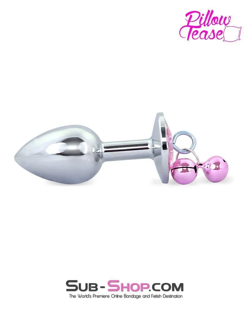0542E      Belle of the Balls Small Pink Gem Plug with Pink Bells - LAST CHANCE - Final Closeout!