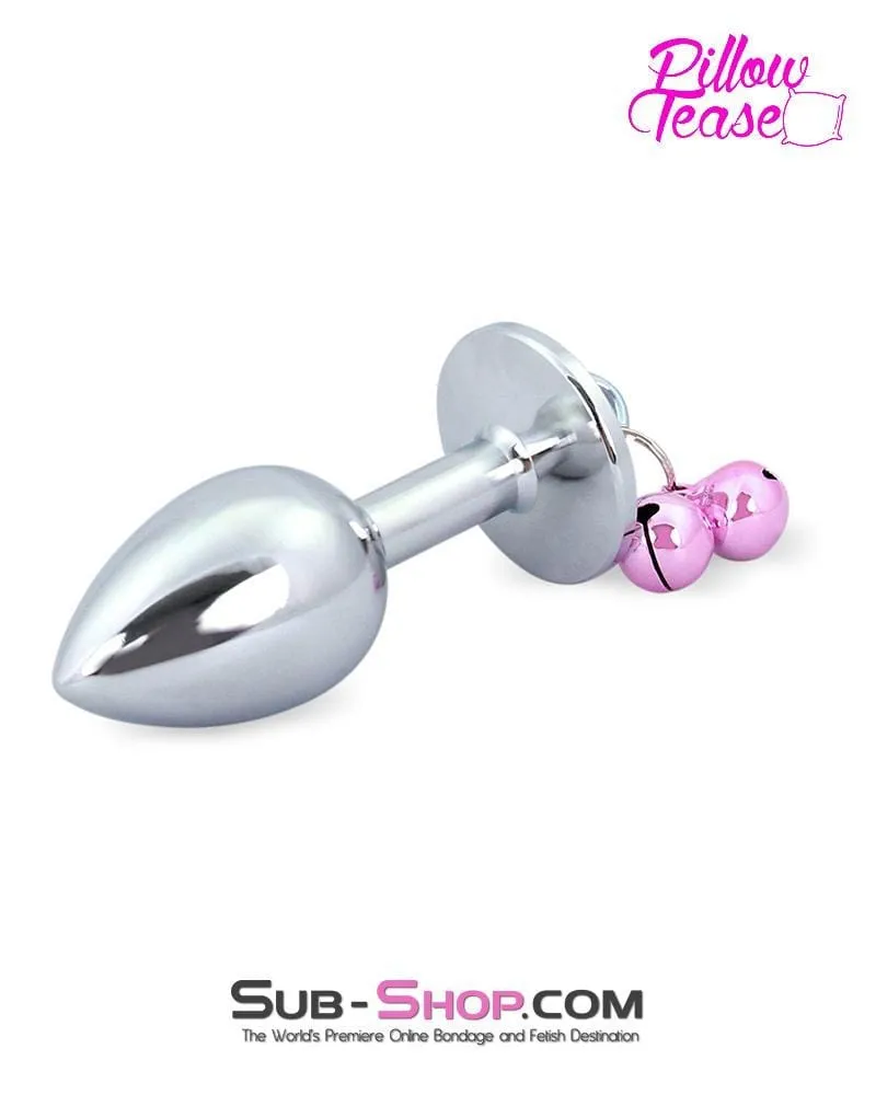 0542E      Belle of the Balls Small Pink Gem Plug with Pink Bells - LAST CHANCE - Final Closeout!