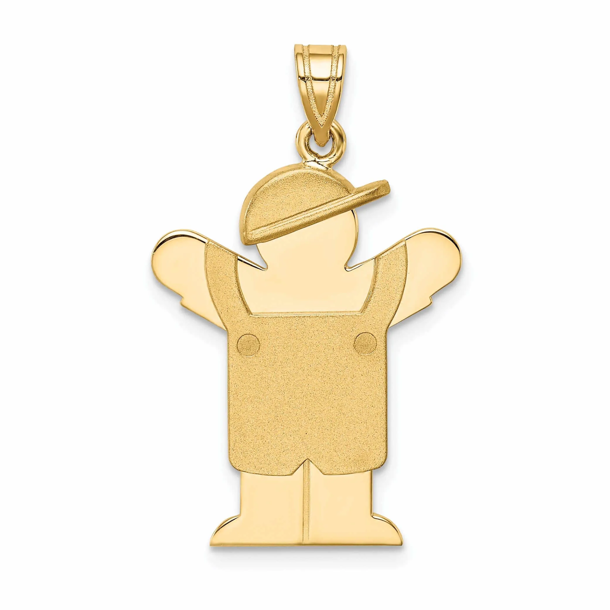 14 Yellow Gold Boy in Overalls With Hat Love Charm