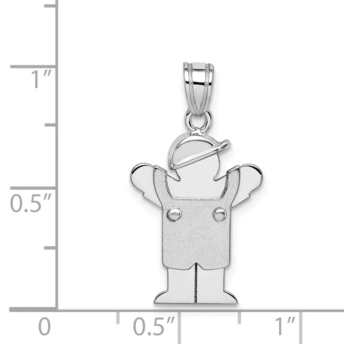 14k White Gold Solid Small Boy With Hat Love Charm