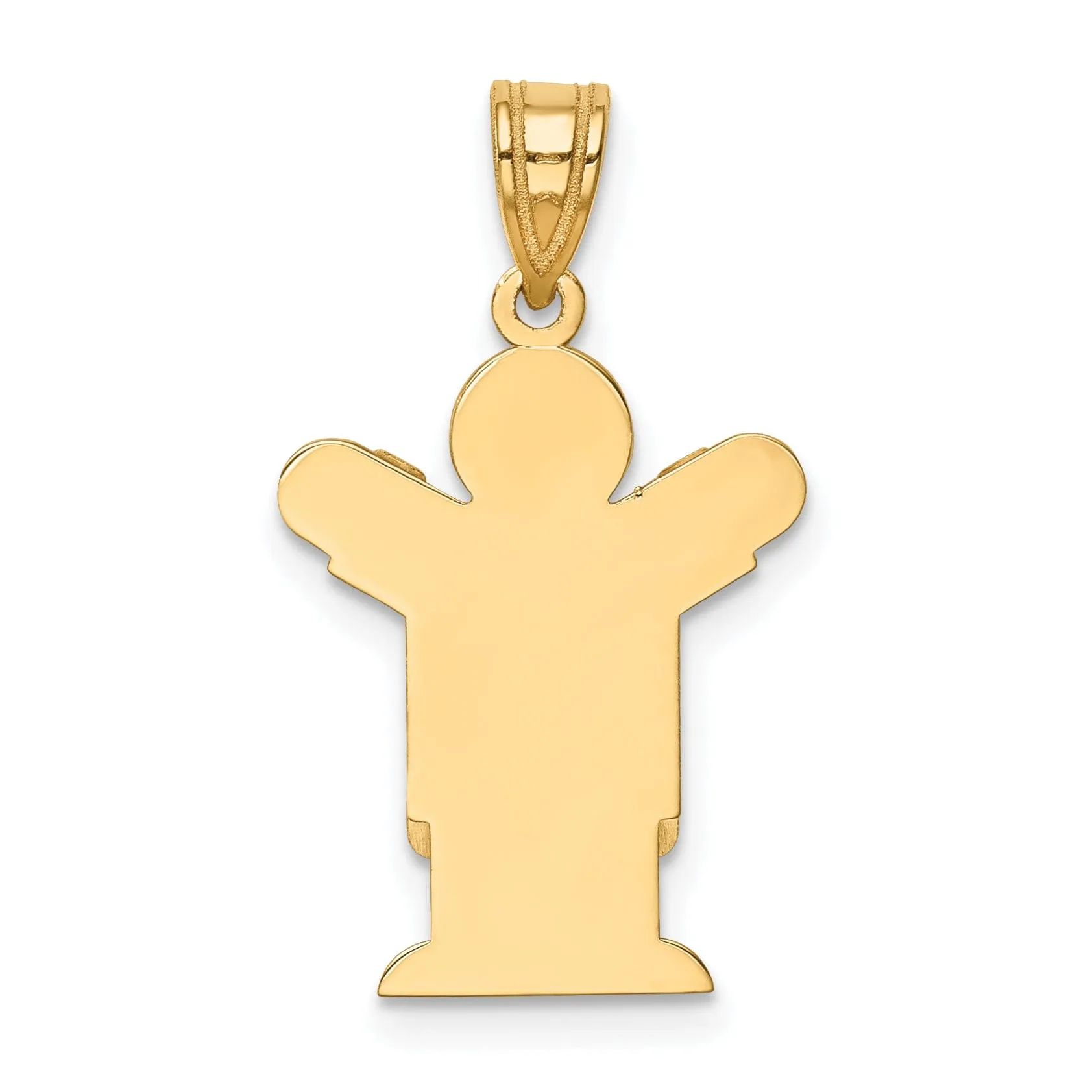 14k Yellow Gold Solid Love Boy With Overalls Charm
