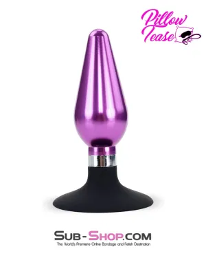 1689DL      Aluminum Purple Suction Cup Base Smooth Anal Plug