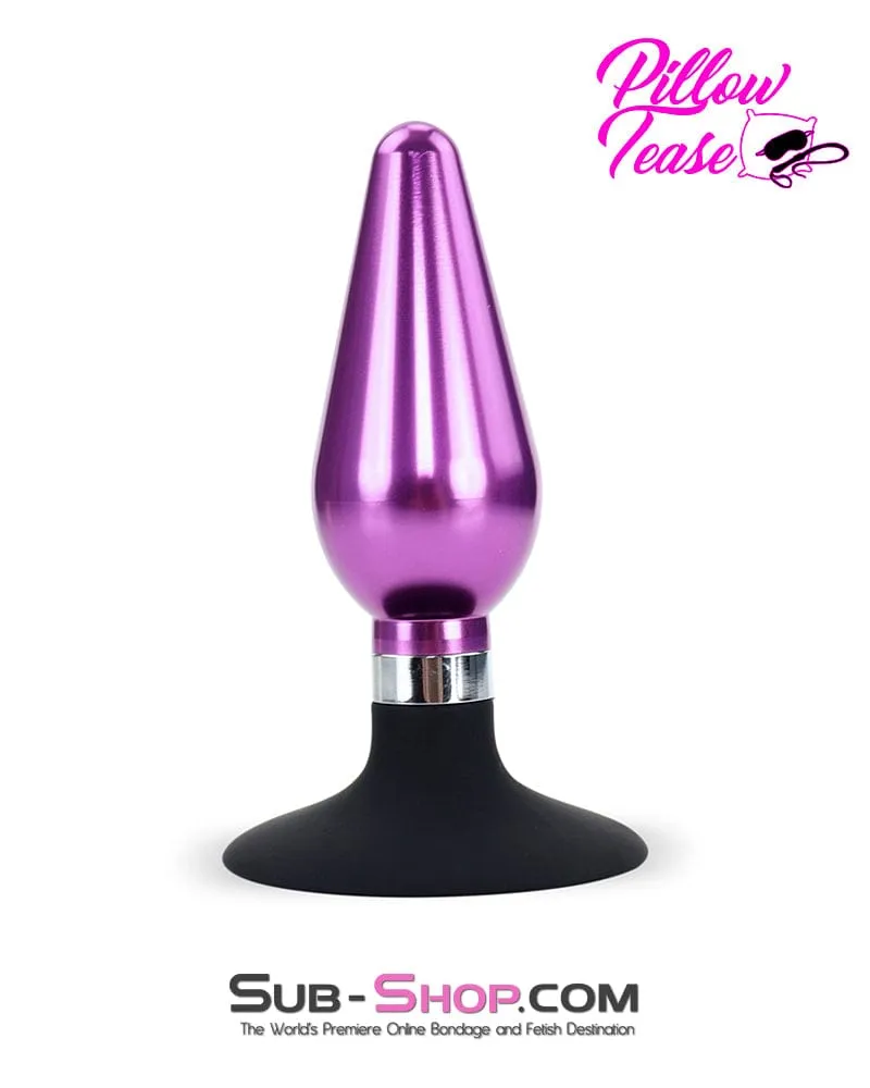 1689DL      Aluminum Purple Suction Cup Base Smooth Anal Plug