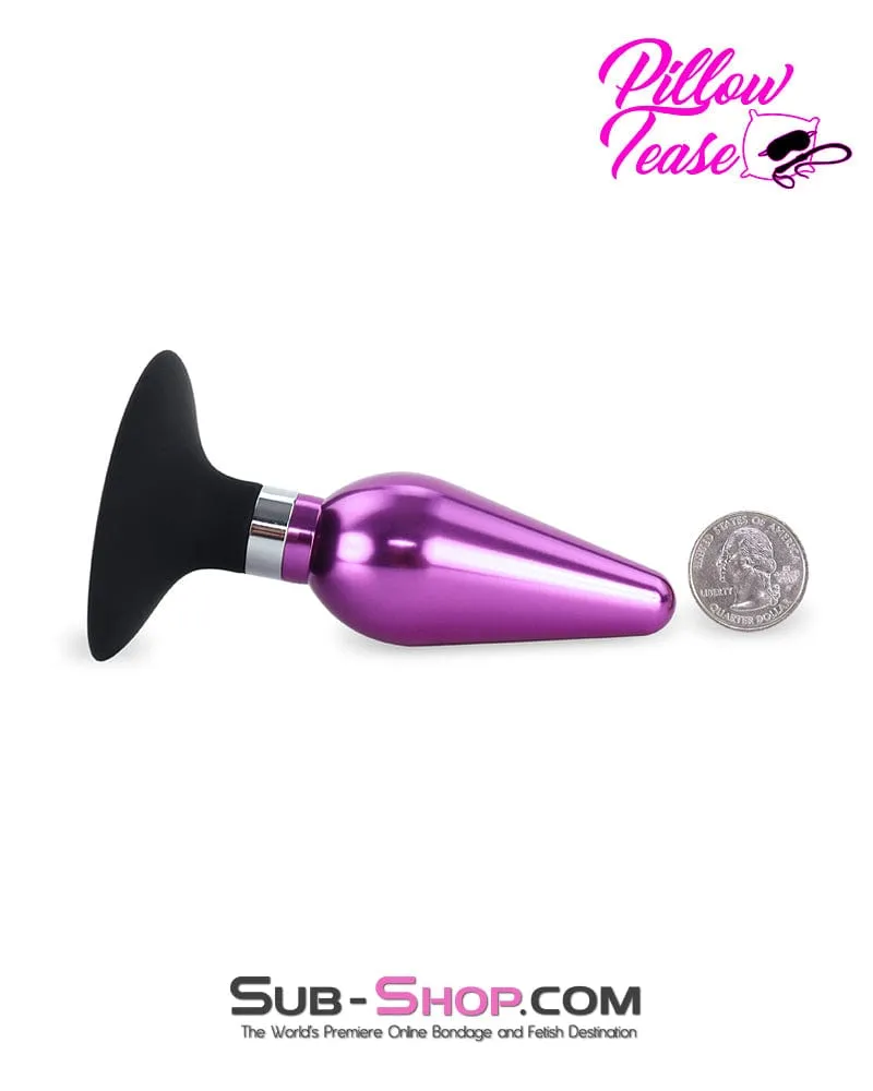 1689DL      Aluminum Purple Suction Cup Base Smooth Anal Plug