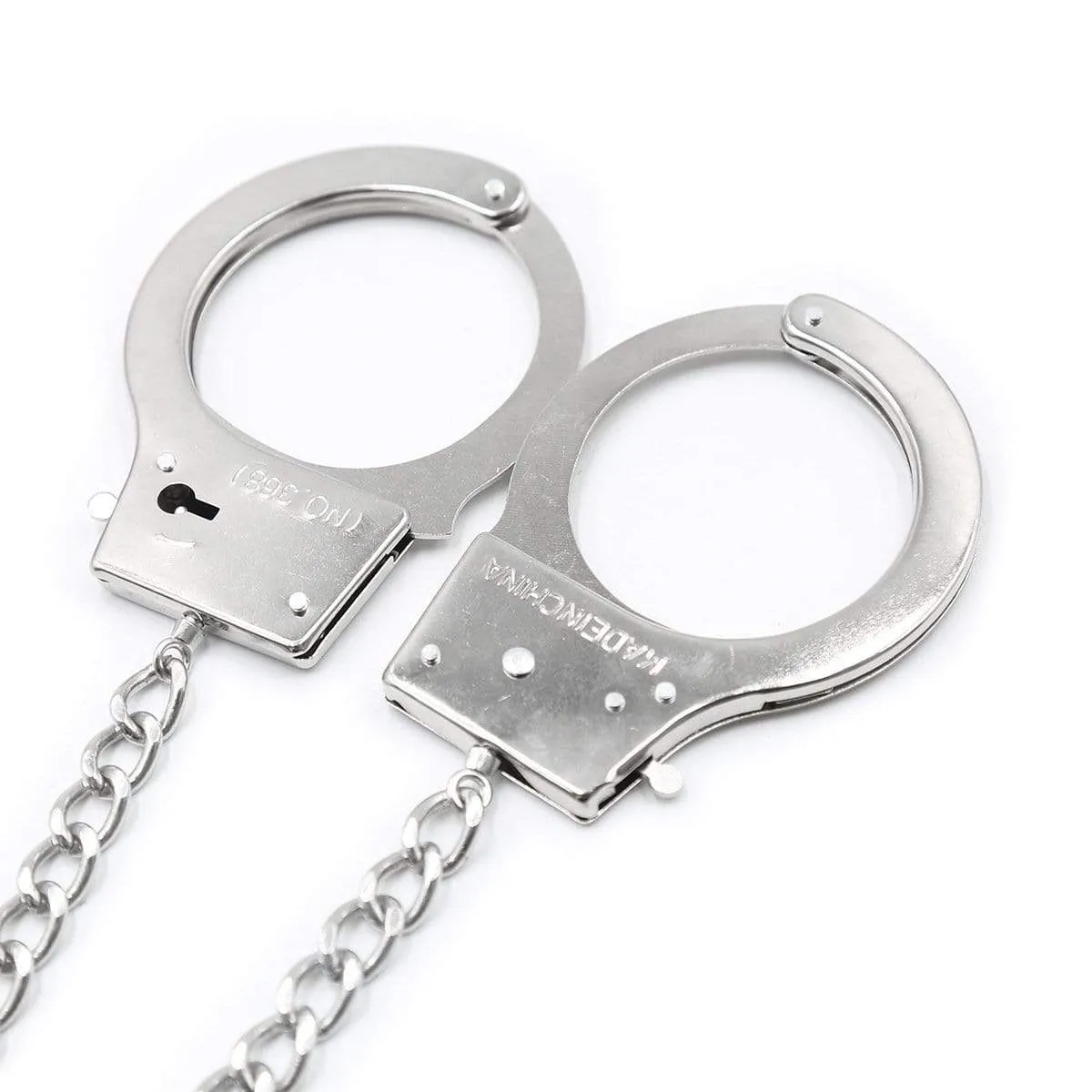 1714MQ      Handcuffs Attached to Crystal Base Butt Plug Set - MEGA Deal