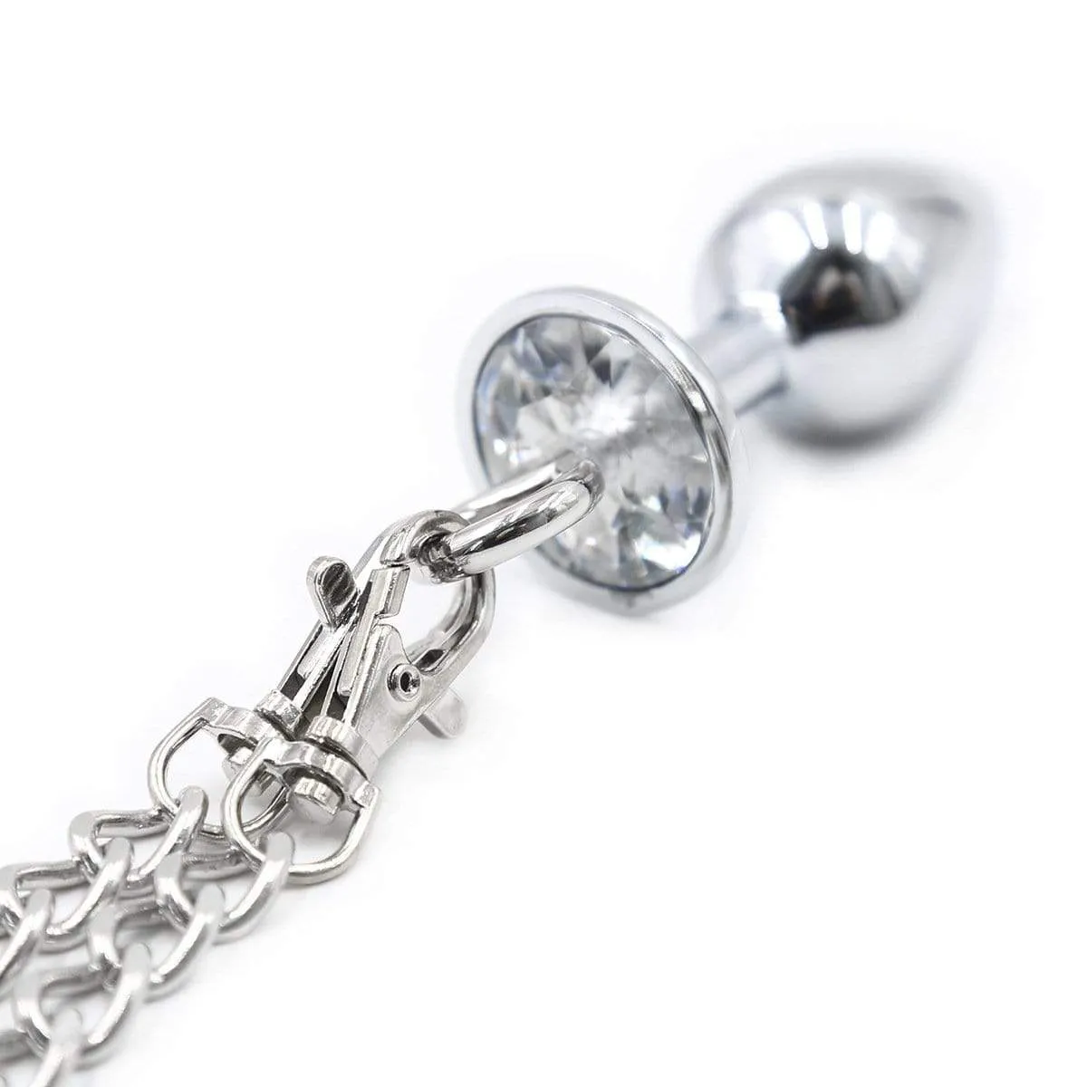 1714MQ      Handcuffs Attached to Crystal Base Butt Plug Set - MEGA Deal