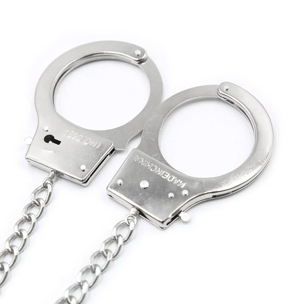 1714MQ-SIS      Handcuffs Attached to Crystal Base Butt Plug Set