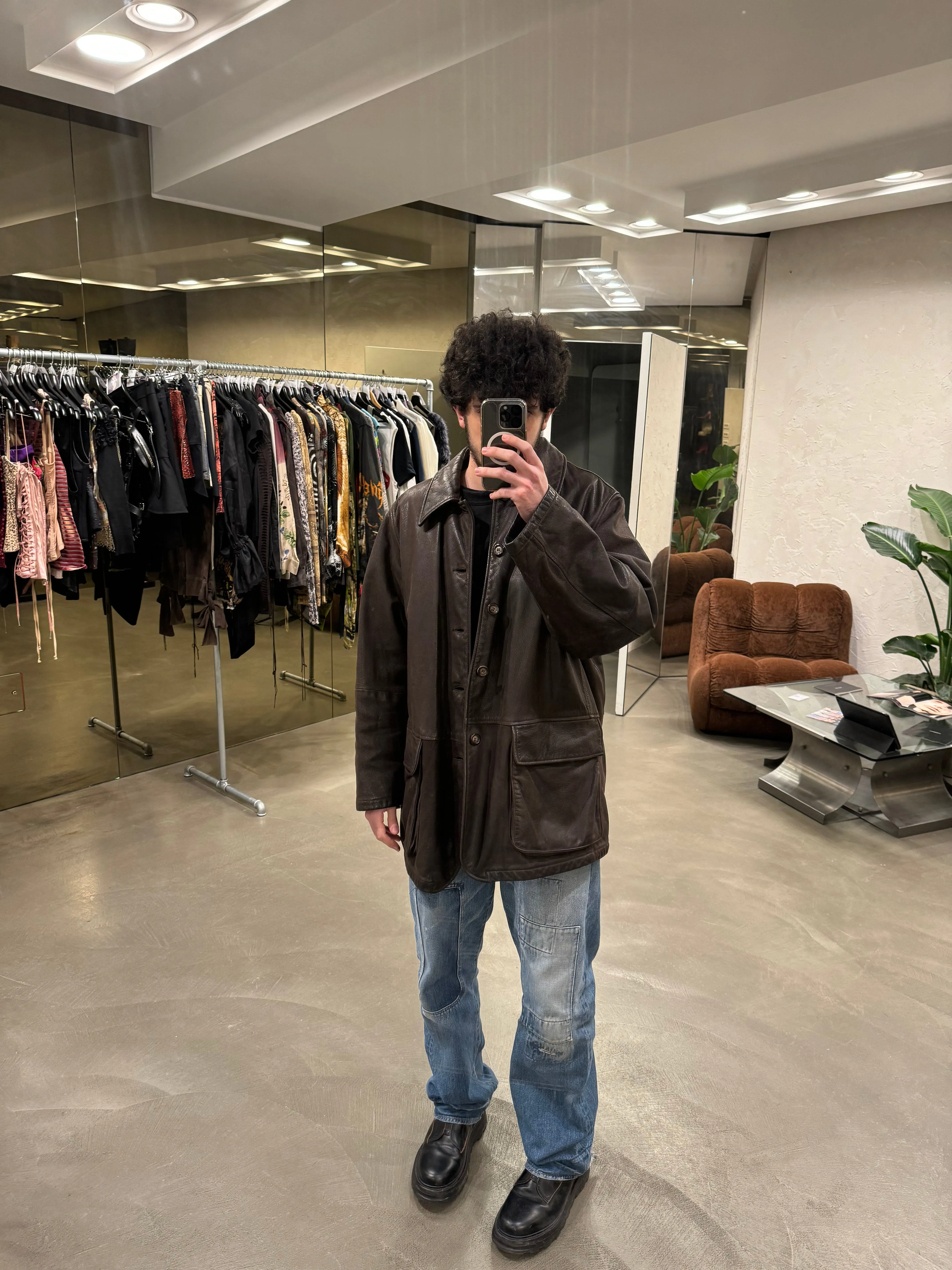 1980s ARMANI leather coat