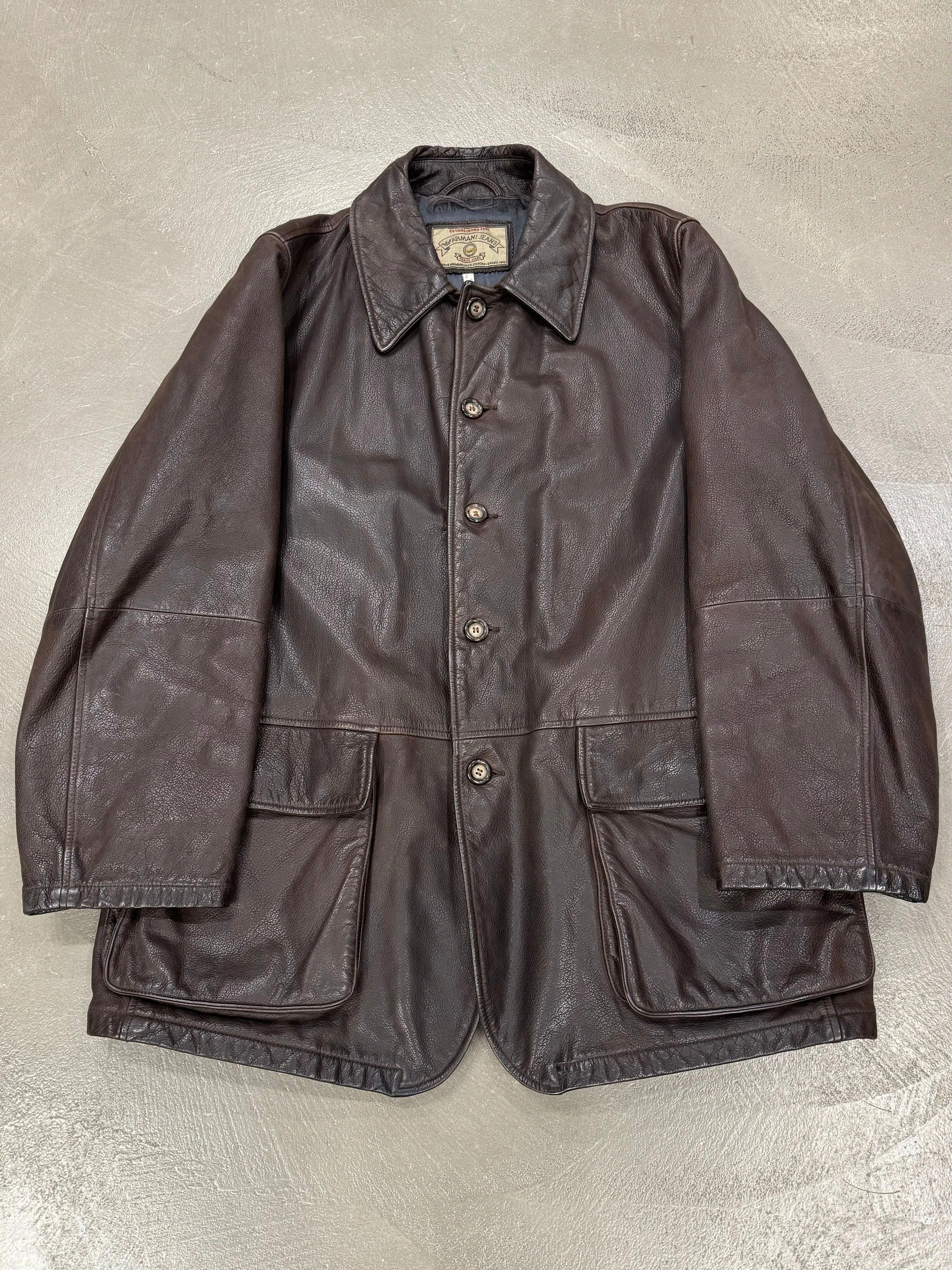 1980s ARMANI leather coat