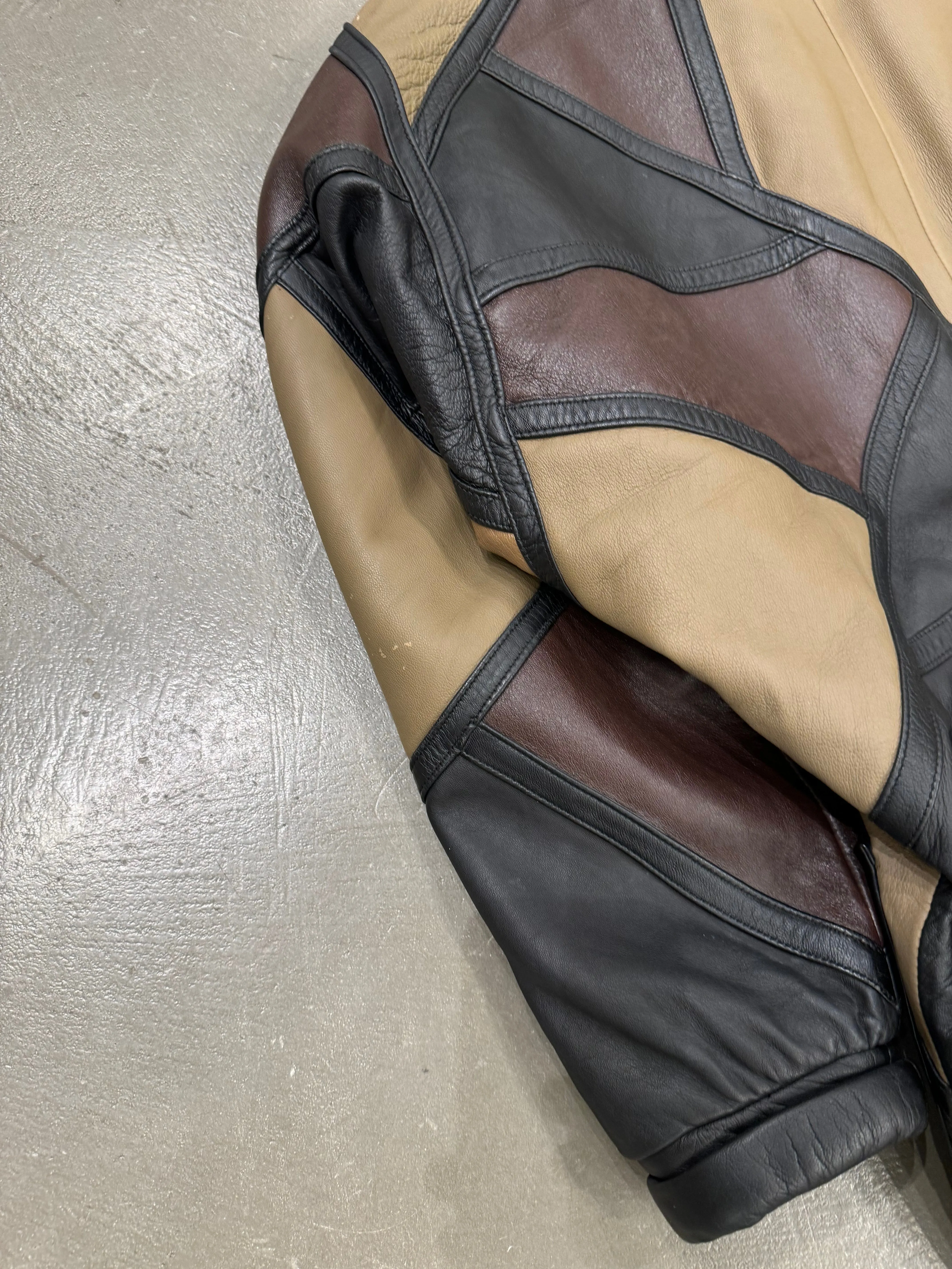 1980s Yves Saint Laurent patchwork leather coat