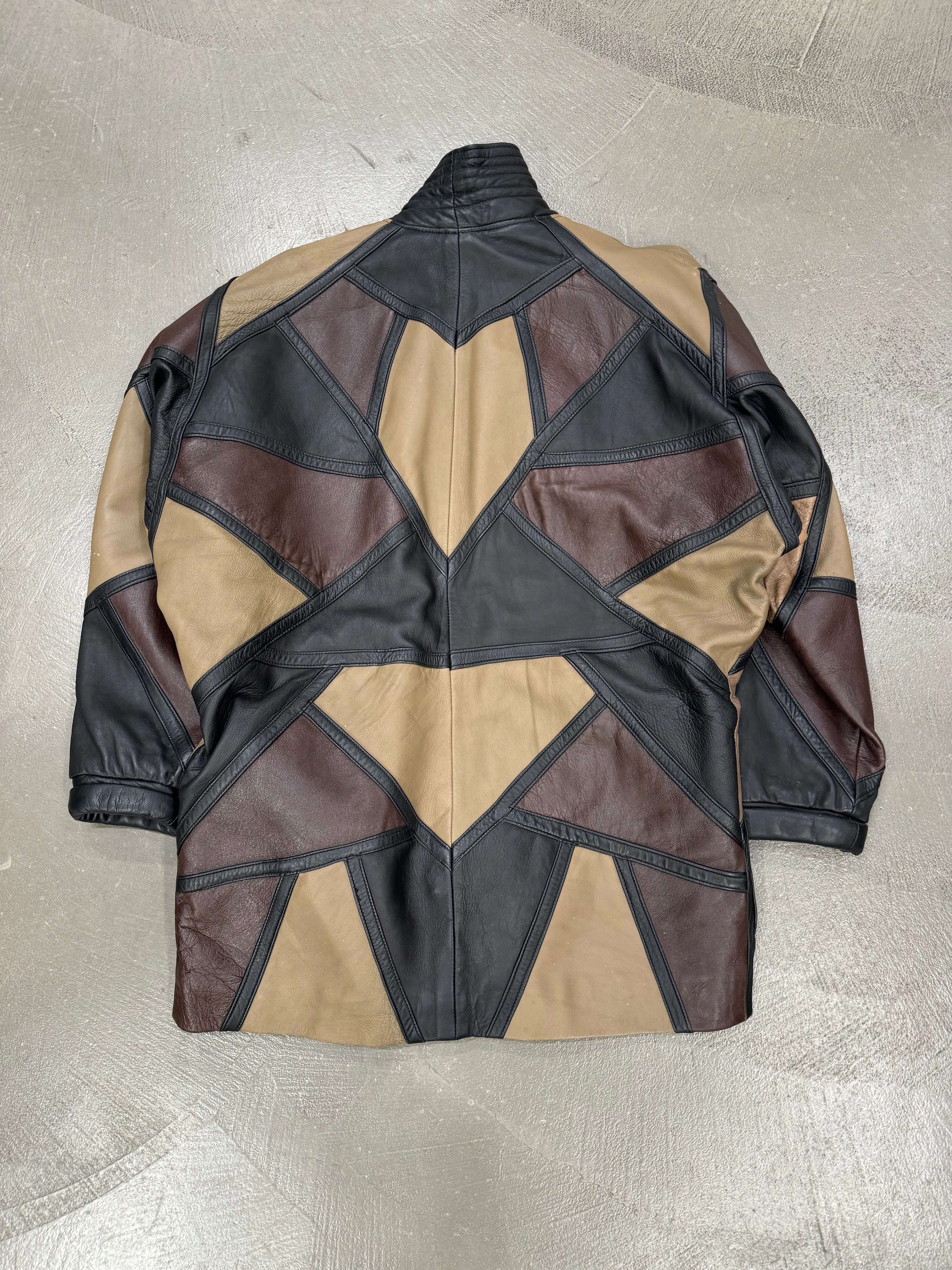 1980s Yves Saint Laurent patchwork leather coat