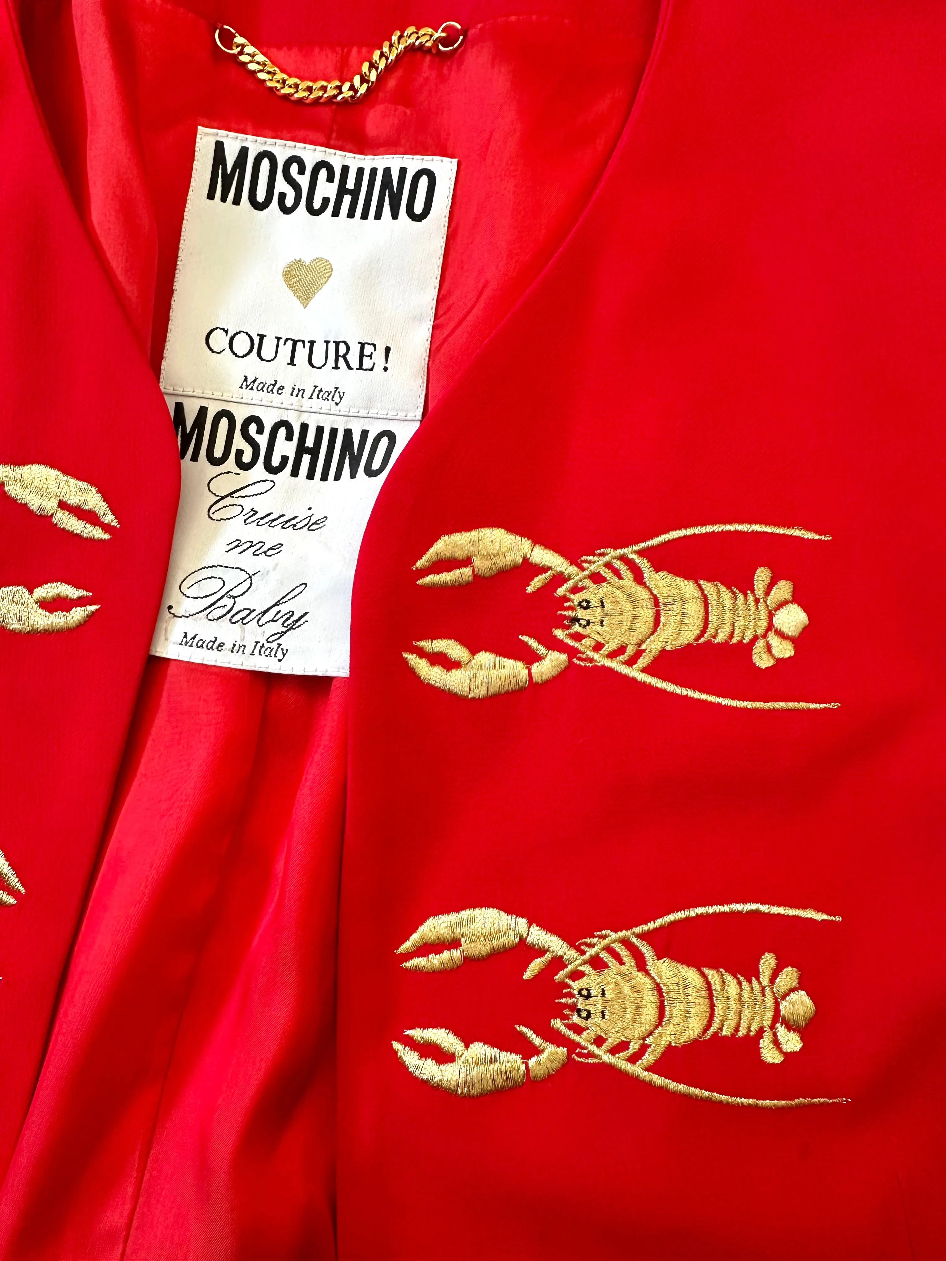 1989 Cruise Me Baby Moschino Couture Lobster Jacket*