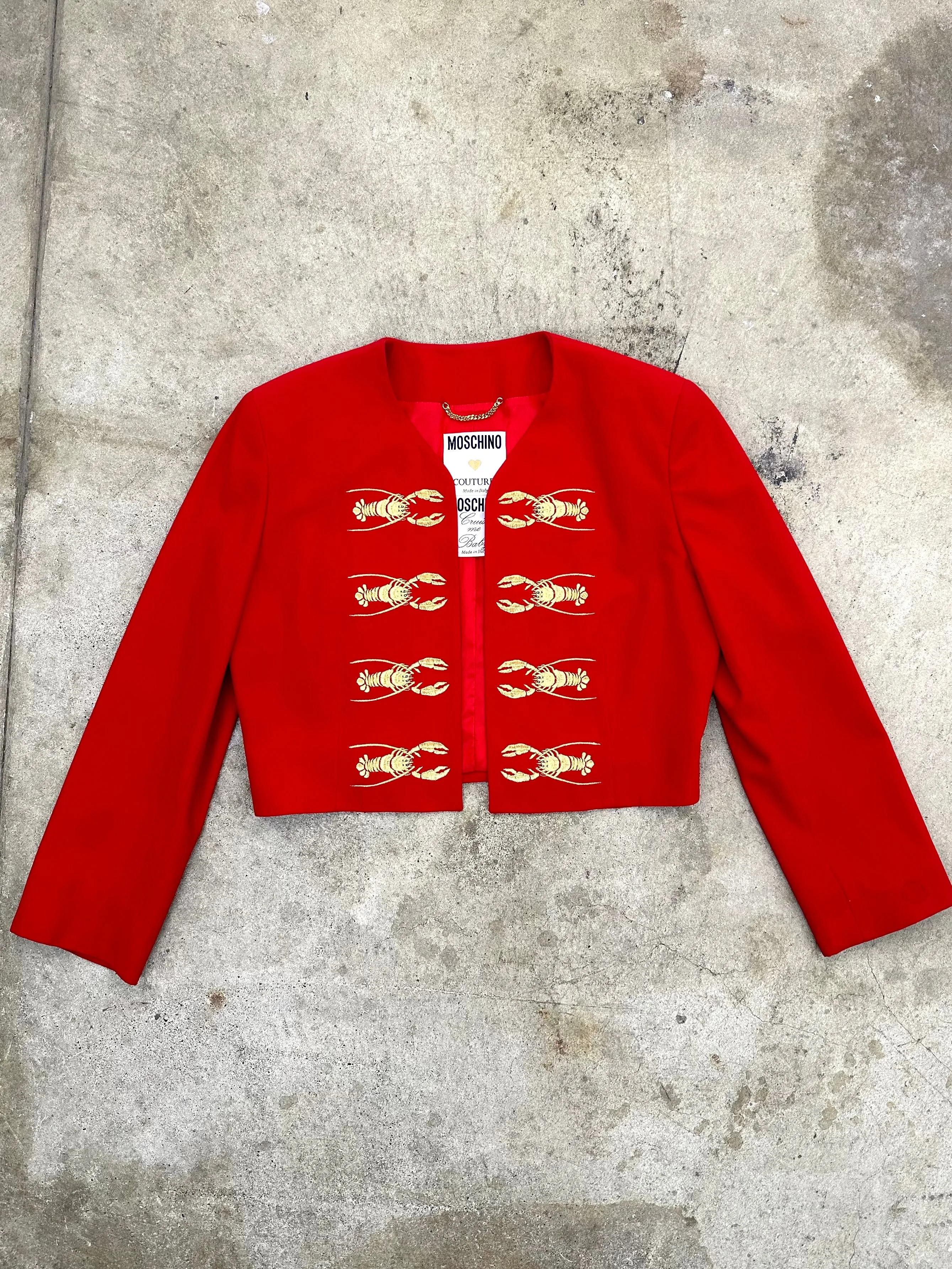1989 Cruise Me Baby Moschino Couture Lobster Jacket*