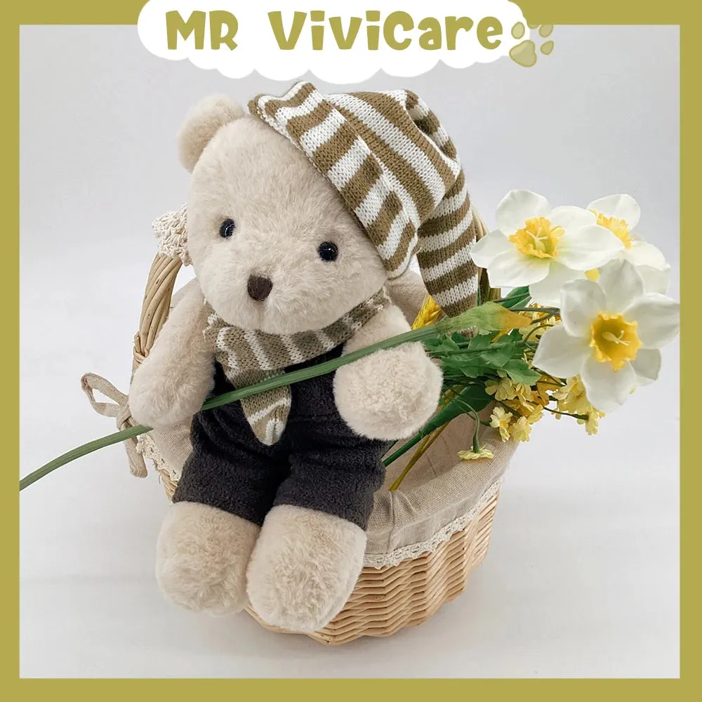 1pc 32cm Stuffed High Quality Classic Teddy Bear Plush Toys Cute Bear With Overalls And Pajamas  Dolls Lovely Gift For Girls