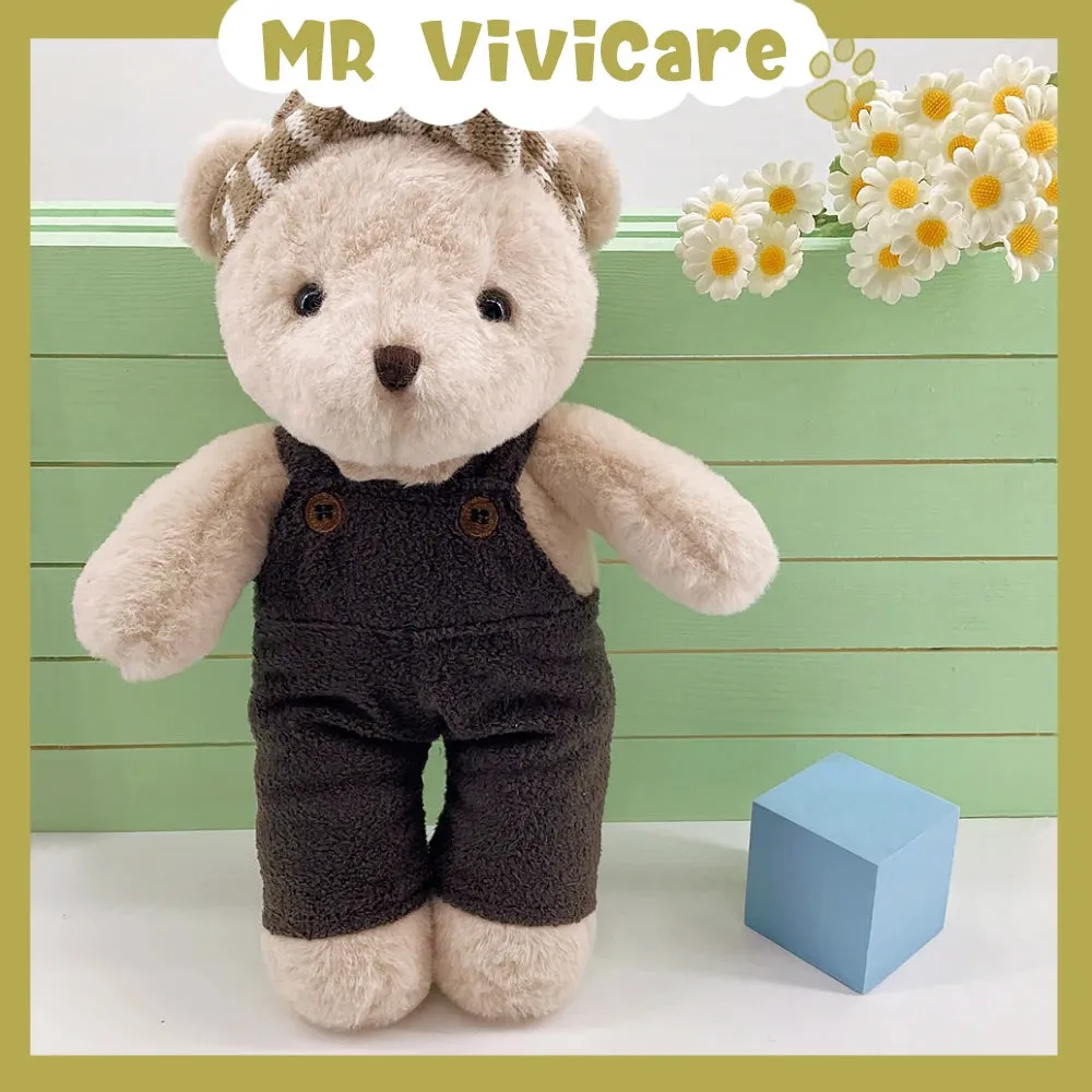 1pc 32cm Stuffed High Quality Classic Teddy Bear Plush Toys Cute Bear With Overalls And Pajamas  Dolls Lovely Gift For Girls