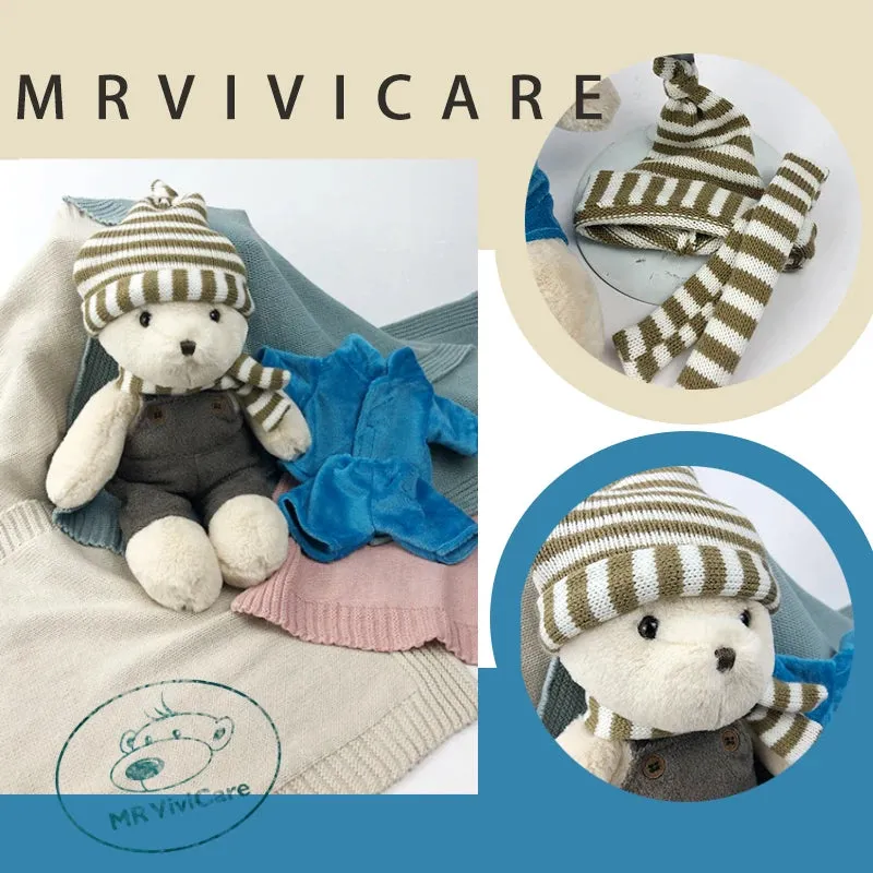 1pc 32cm Stuffed High Quality Classic Teddy Bear Plush Toys Cute Bear With Overalls And Pajamas  Dolls Lovely Gift For Girls