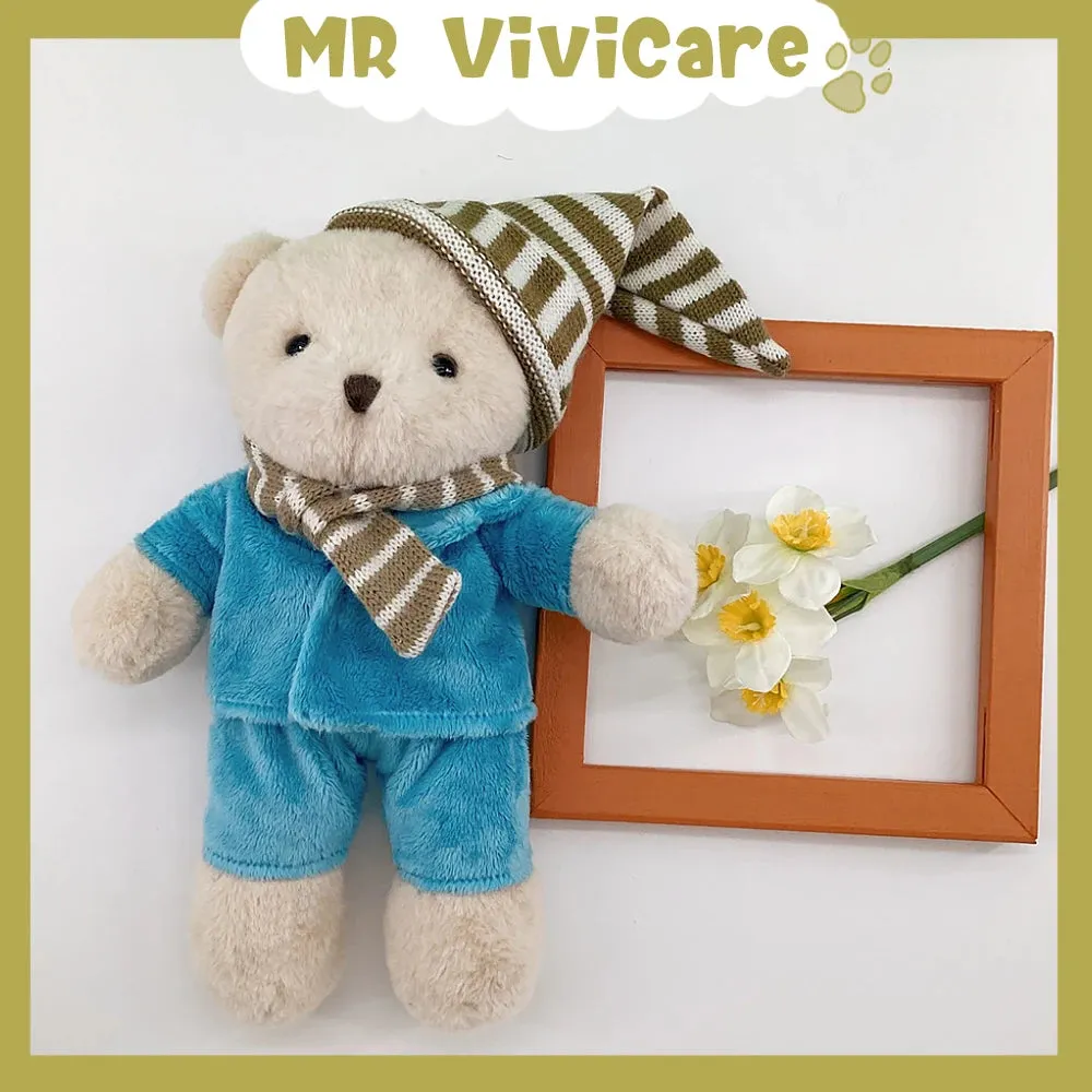 1pc 32cm Stuffed High Quality Classic Teddy Bear Plush Toys Cute Bear With Overalls And Pajamas  Dolls Lovely Gift For Girls