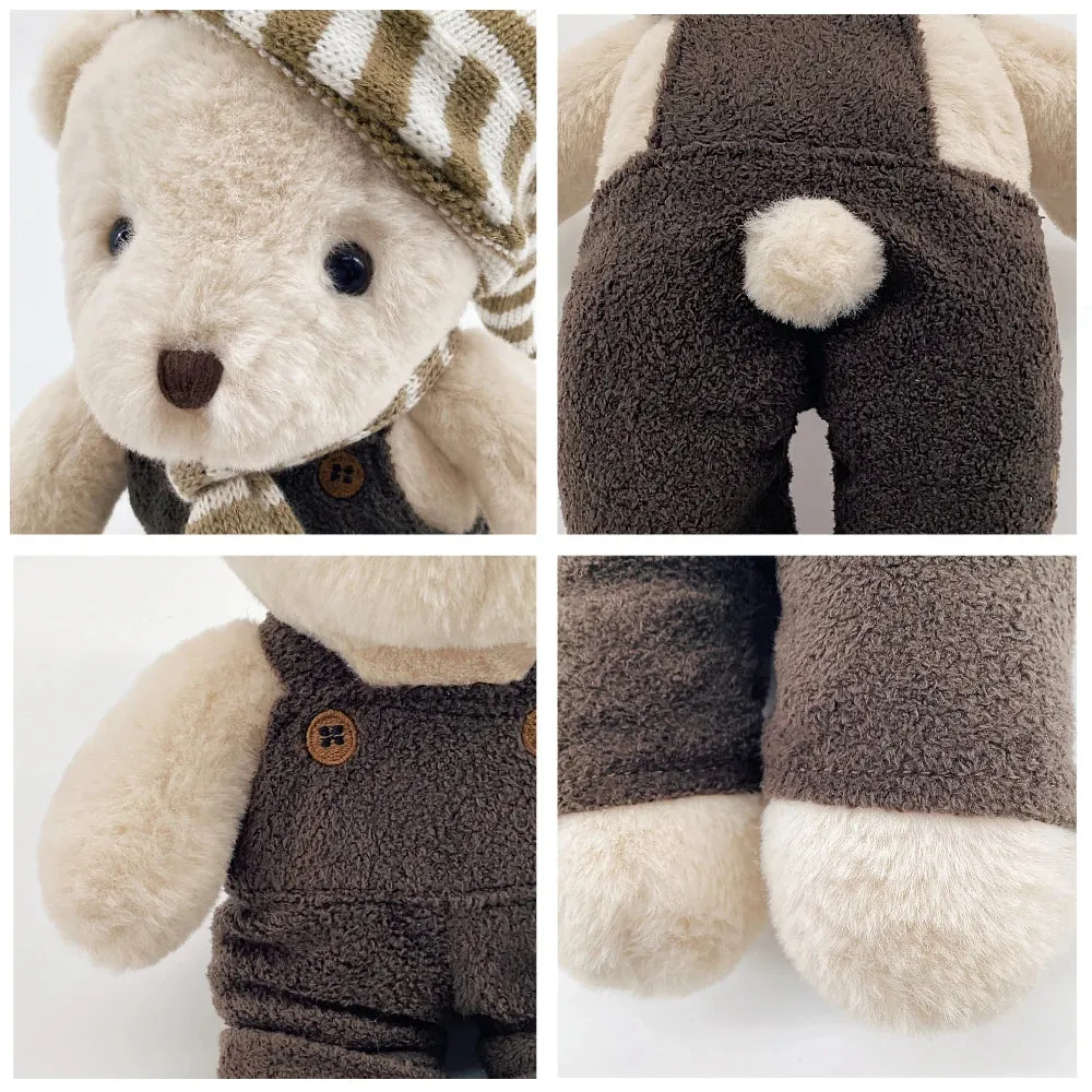 1pc 32cm Stuffed High Quality Classic Teddy Bear Plush Toys Cute Bear With Overalls And Pajamas  Dolls Lovely Gift For Girls