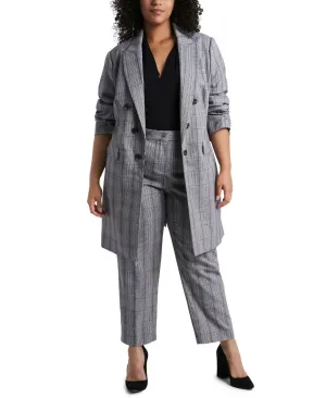 1.STATE Plus Size Ruched Sleeve Longer Length Open Topper Jacket