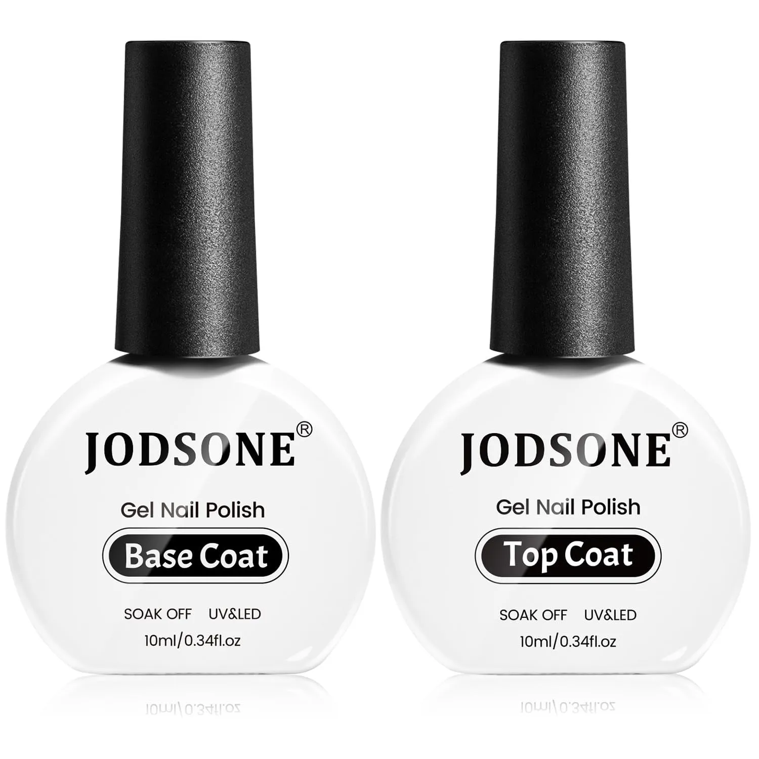2 Bottles 10Ml of Top Coat Base Coat Gel Polish Set Bright Surface at Home DIY Nail Salon Girl Gift, Transparent
