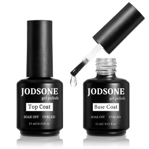 2 Bottles of Top Coat Base Coat Set No Wipe Foundation Combination Bright Surface at Home DIY Nail Salon Girl Gift