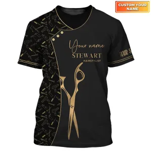 2 Fashion Custom Hair Uniform Hairdresser Tee Shirt Hairstylist Tools T-Shirts (Non workwear)